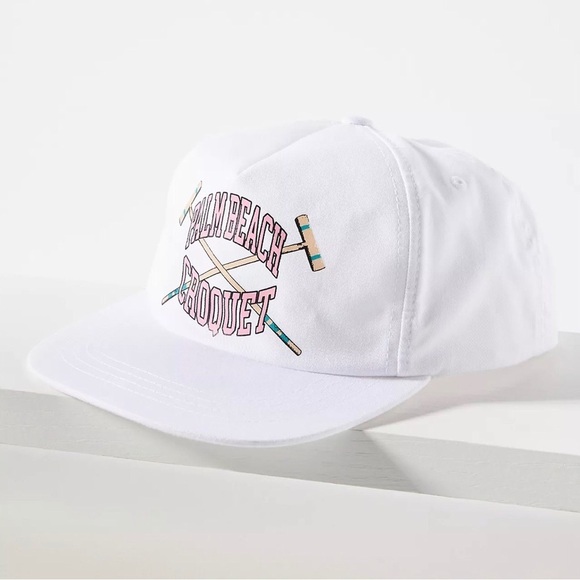 Anthropologie Firstport Company Palm Beach Croquet Baseball Cap - Picture 1 of 9